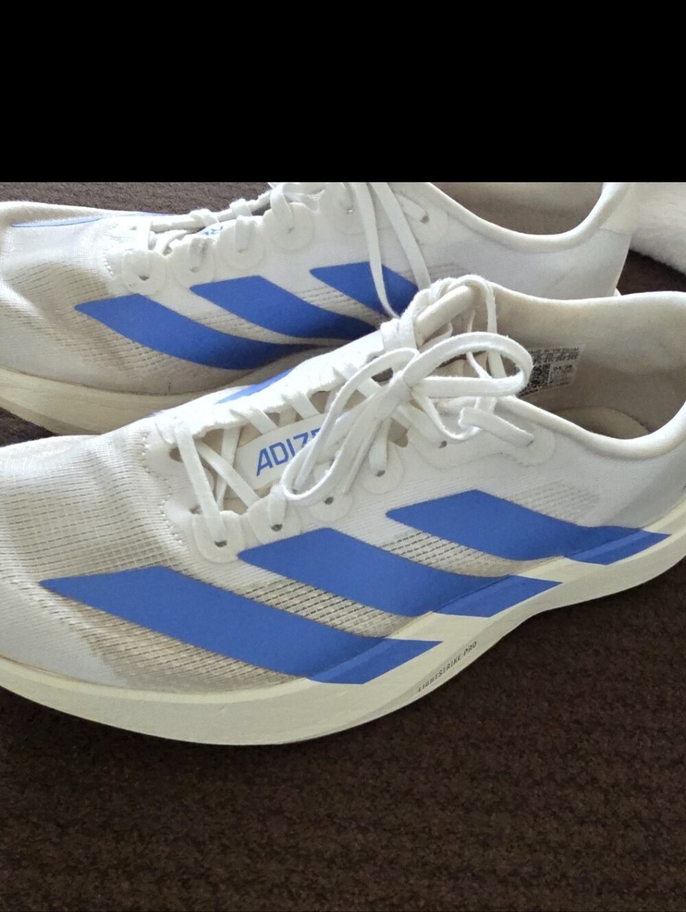 Women's Running Shoes - White with Blue Accents